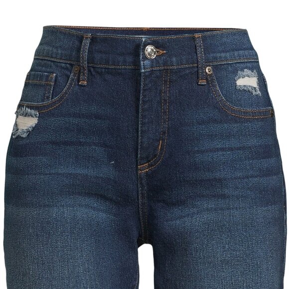 Women's Gabriella Bermuda Mid Rise Cuffed Hem Distressed Shorts Sofia Vergara - Picture 6 of 8